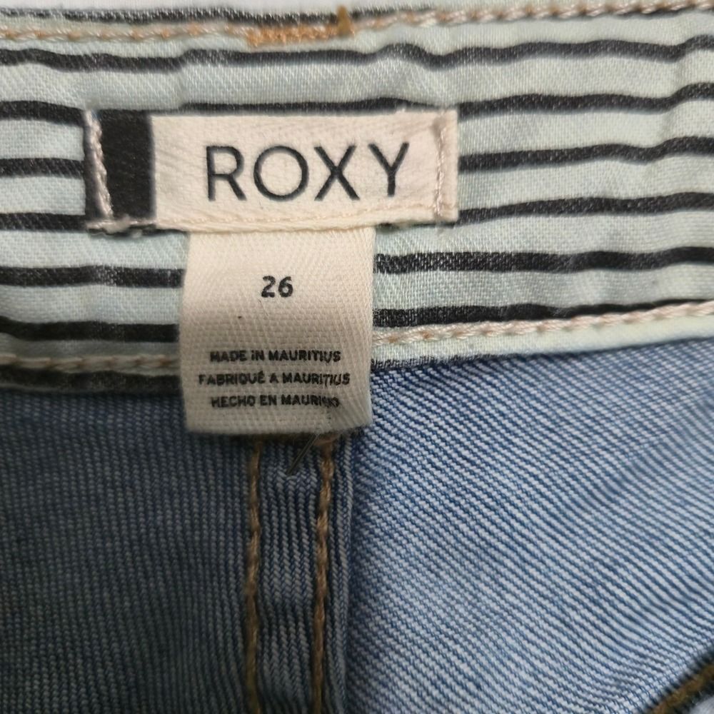 Roxy Blue Jean Shorts High-Waisted Classic - Picture 8 of 8
